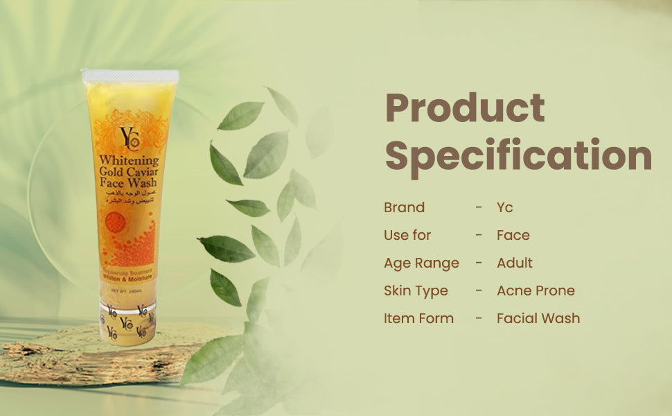 Y.C Whitening Gold Caviar Face Wash 100ml No Ratings