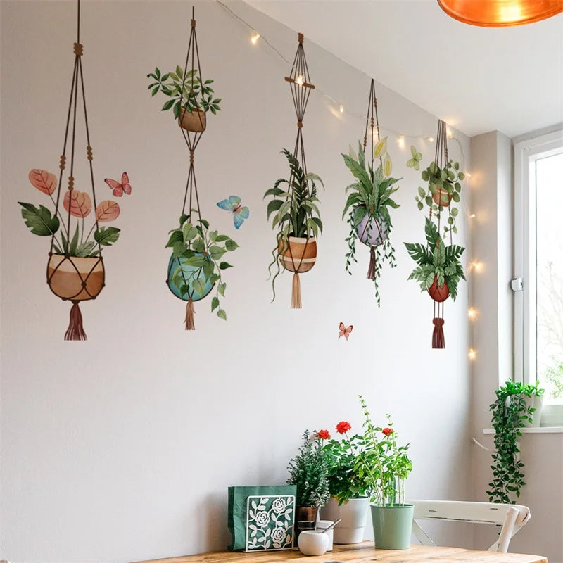 Green Leaf Garland Wall Decal Botanical Nature Inspired