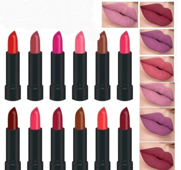 12 Pcs High Pigmented Matte Lipstick Set