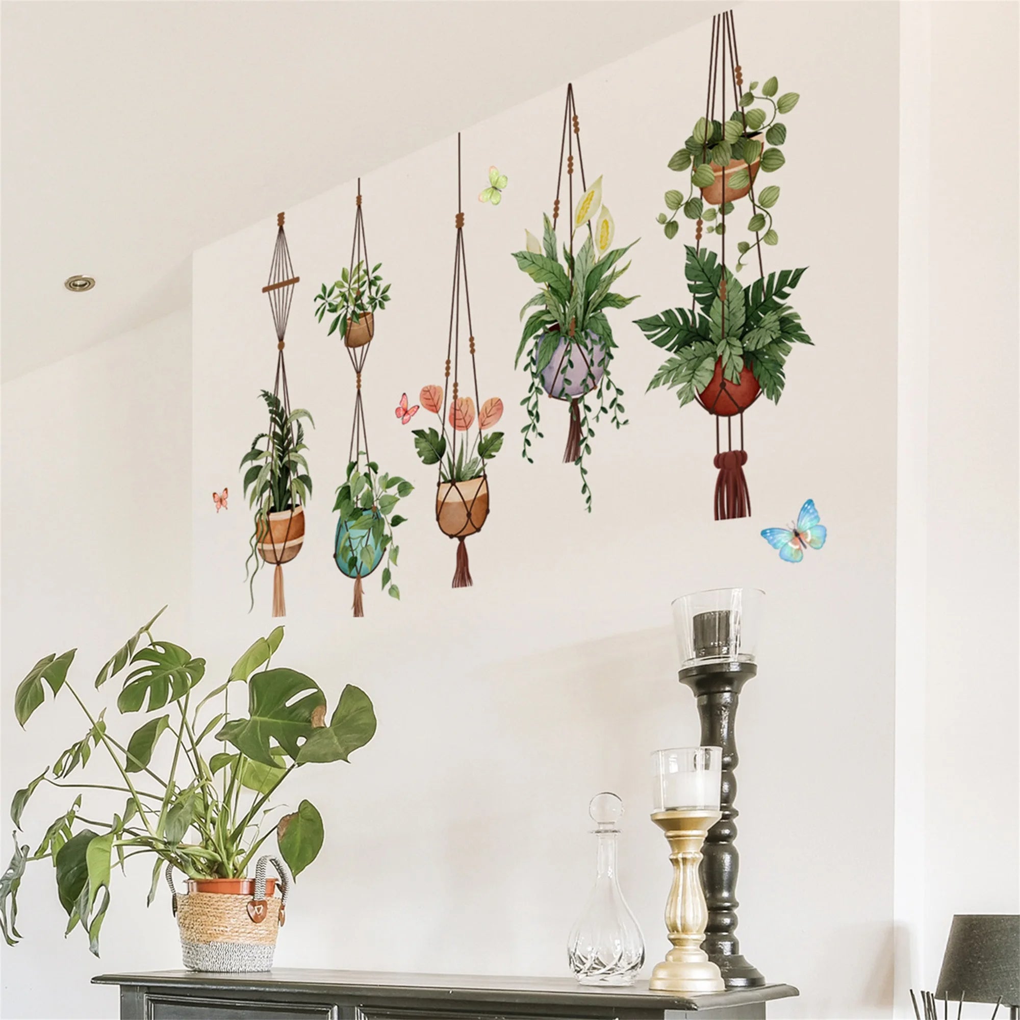 Green Leaf Garland Wall Decal Botanical Nature Inspired