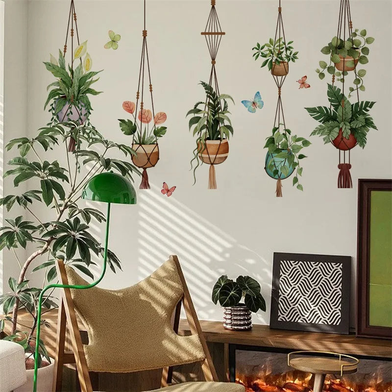 Green Leaf Garland Wall Decal Botanical Nature Inspired