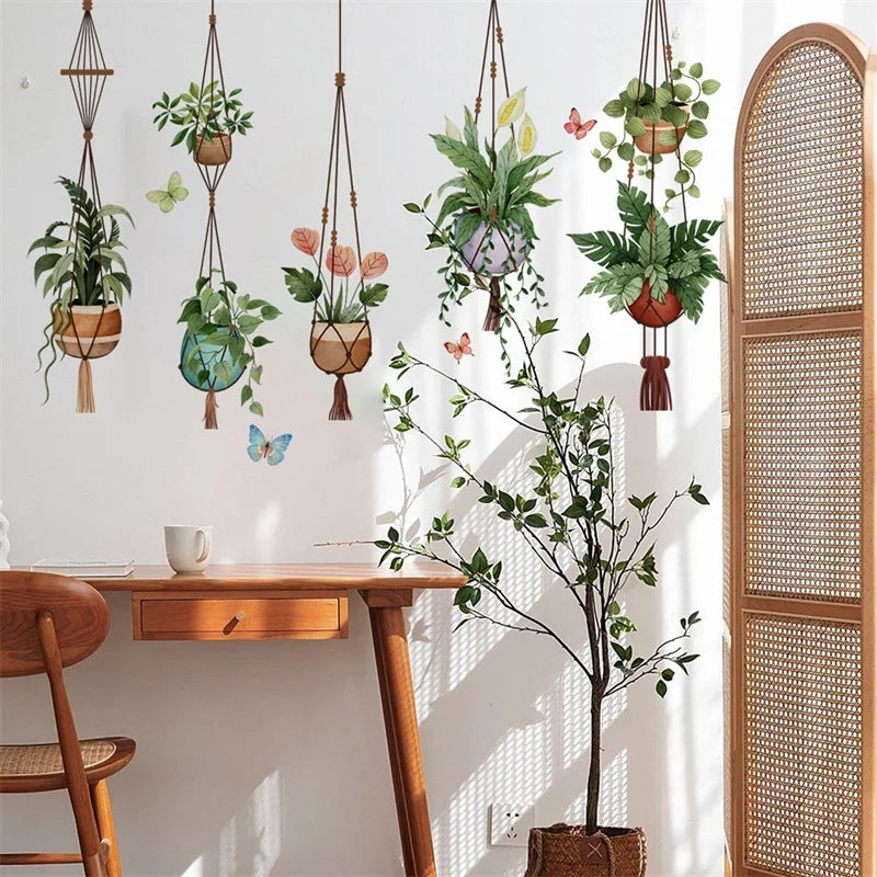 Green Leaf Garland Wall Decal Botanical Nature Inspired