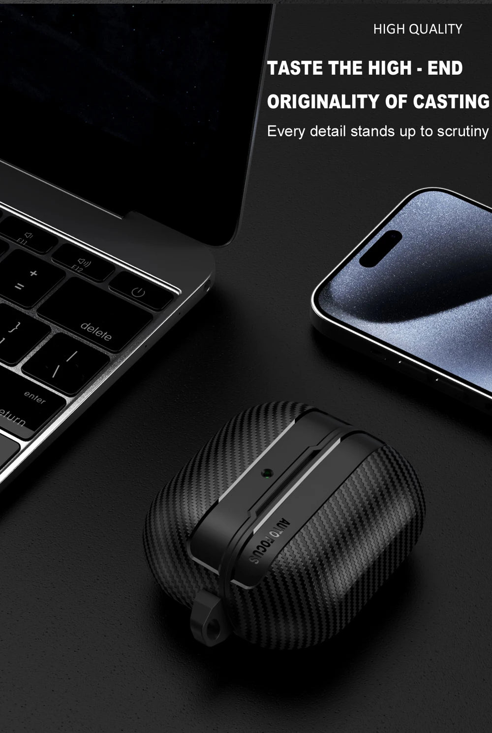 New Carbon Fiber Earphone Protective Cover For Samsung Galaxy Buds 3 / Buds 3 Pro Cover With Keychain Accessories Shockproof Bag