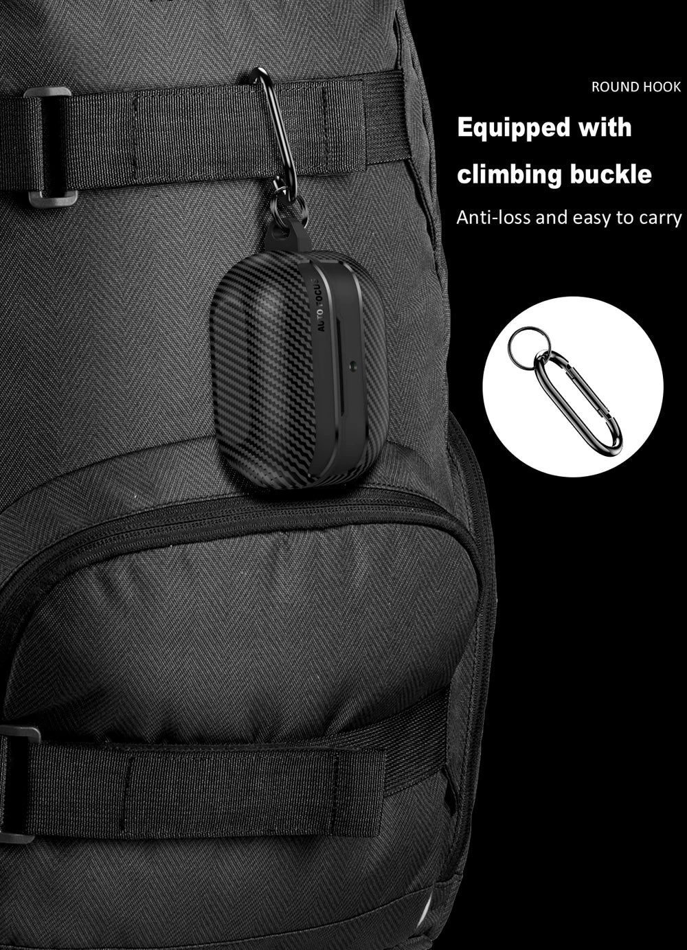 New Carbon Fiber Earphone Protective Cover For Samsung Galaxy Buds 3 / Buds 3 Pro Cover With Keychain Accessories Shockproof Bag